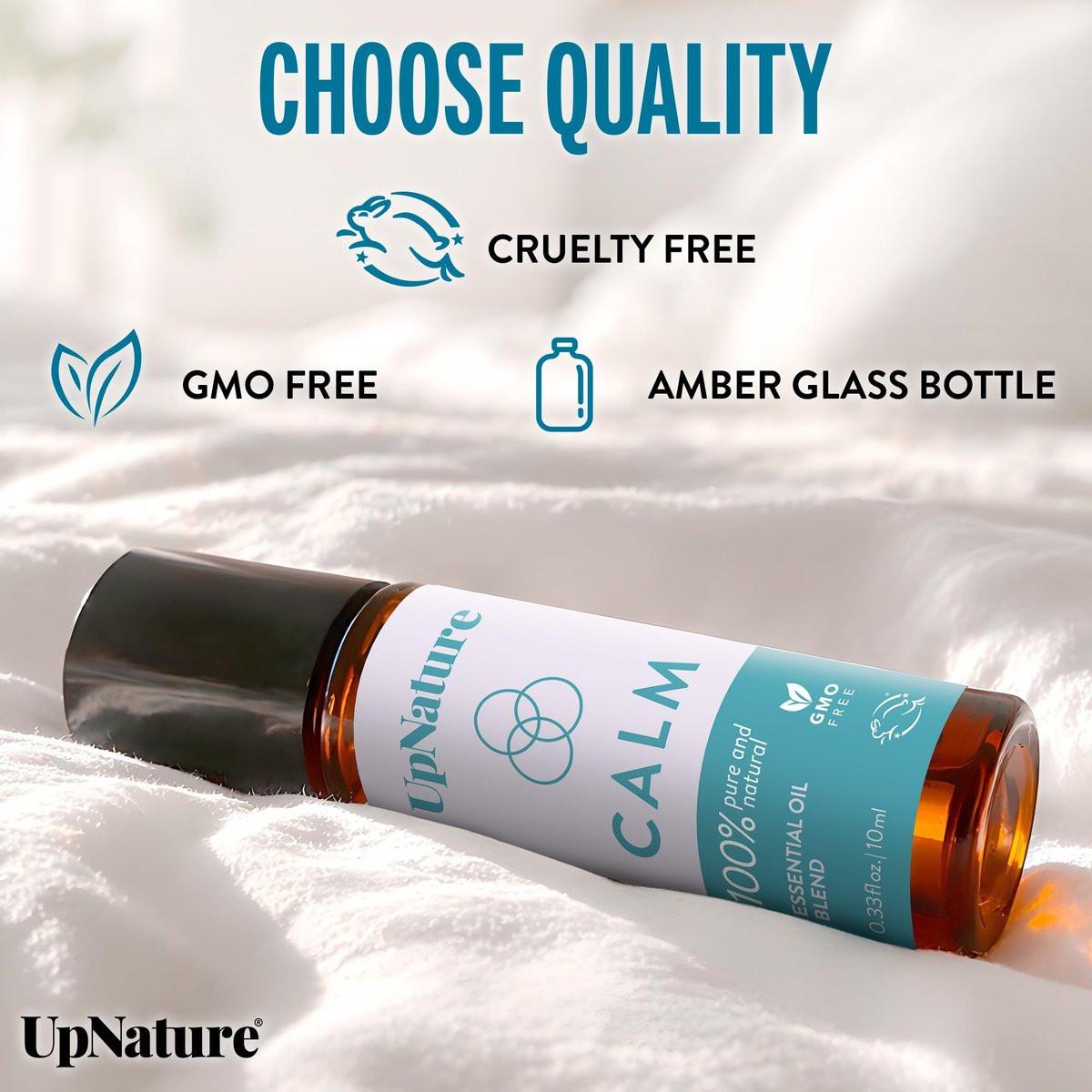 UpNature Calm Beruhigendes Ätherisches Öl Roll-On – 100% Natürliche Aromatherapie zur Entspannung – Pflegebedarf für die Arbeit, Geschenke für Krankenschwestern – Selbstfürsorge-Geschenke für Frauen