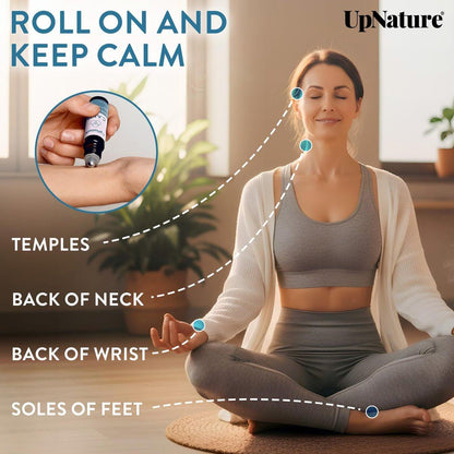 UpNature Calm Beruhigendes Ätherisches Öl Roll-On – 100% Natürliche Aromatherapie zur Entspannung – Pflegebedarf für die Arbeit, Geschenke für Krankenschwestern – Selbstfürsorge-Geschenke für Frauen