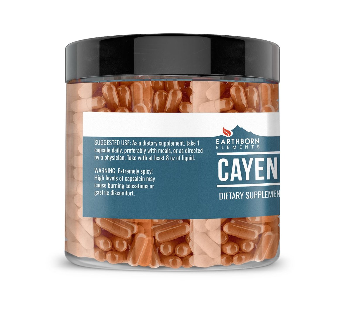 Earthborn Elements Cayennepfeffer 200 Kapseln – Rein & unverdünnt, ohne Zusätze