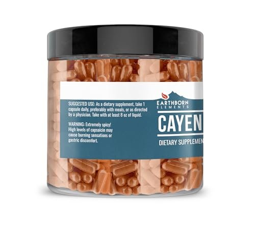Earthborn Elements Cayennepfeffer 200 Kapseln – Rein & unverdünnt, ohne Zusätze
