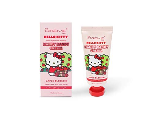 The Crème Shop x Sanrio Hello Kitty Handy Dandy Cream – Apfelblüte, 1,69 Unzen – Beruhigende Hand- & Gesichtscreme für unterwegs