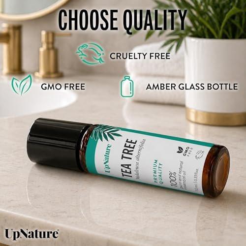 UpNature Teebaumöl Roll-On – 100% natürliches Teebaumöl für die Hautpflege, 0,33 Fl Oz
