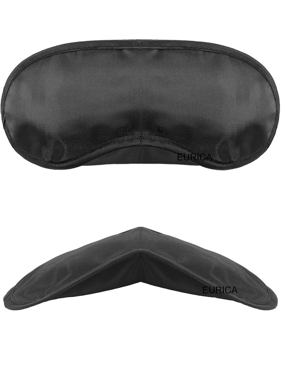 30er-Pack Schlafmasken – Augenmaske für Erwachsene und Kinder mit Nasensteg und verstellbarem Band, schwarz, Nylon