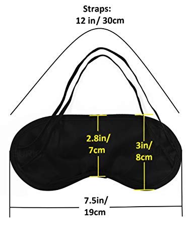 30er-Pack Schlafmasken – Augenmaske für Erwachsene und Kinder mit Nasensteg und verstellbarem Band, schwarz, Nylon
