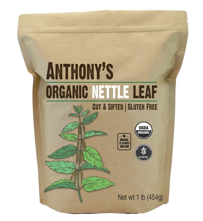 Anthony's Bio Brennnesselblätter, 1 Pfund, glutenfrei, nicht gentechnisch verändert, geschnitten & gesiebt, nicht bestrahlt, keto-freundlich