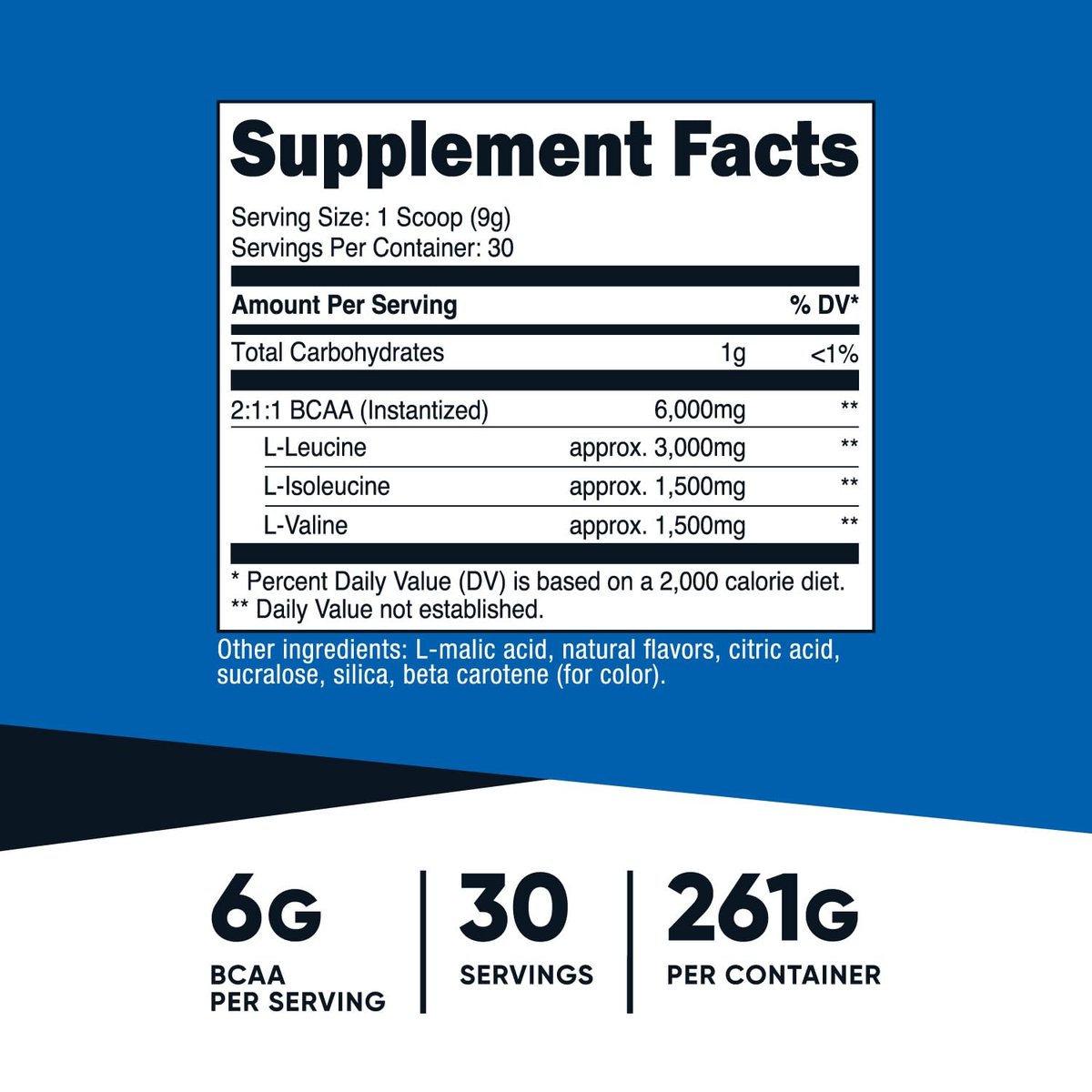 Nutricost BCAA Pulver (Ananas, 30 Portionen) - Optimales 2:1:1 Verhältnis