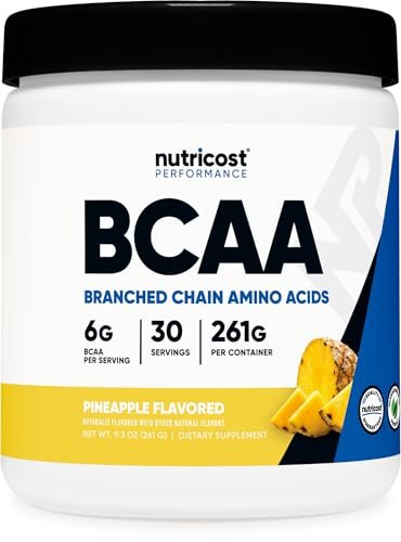 Nutricost BCAA Pulver (Ananas, 30 Portionen) - Optimales 2:1:1 Verhältnis