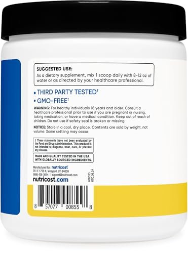 Nutricost BCAA Pulver (Ananas, 30 Portionen) - Optimales 2:1:1 Verhältnis