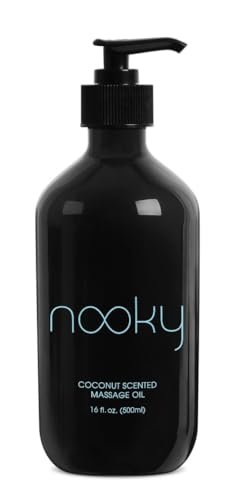 NOOKY Massageöl mit fraktioniertem Kokosnussöl für Massagen 16 Unzen (Kokosnuss)