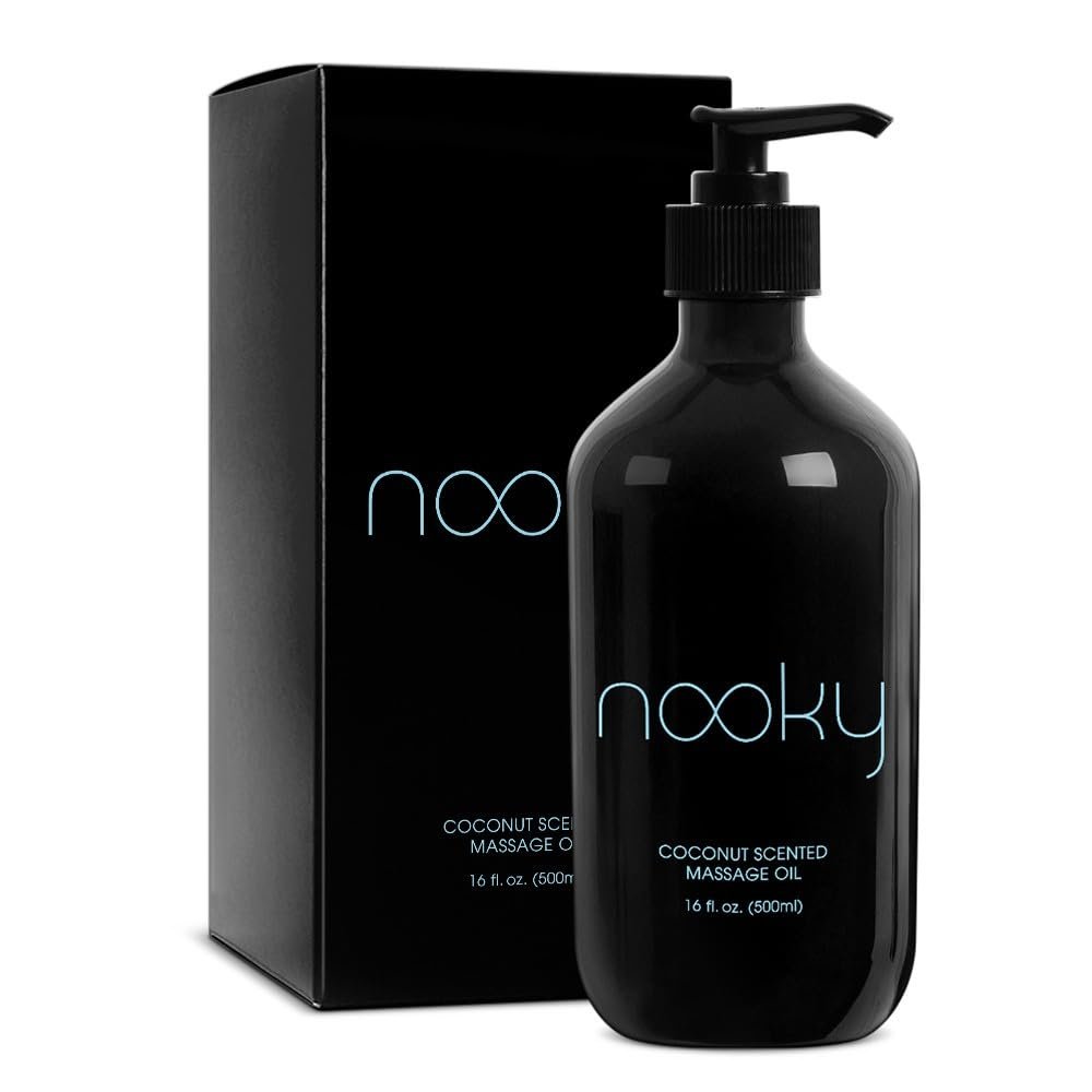 NOOKY Massageöl mit fraktioniertem Kokosnussöl für Massagen 16 Unzen (Kokosnuss)