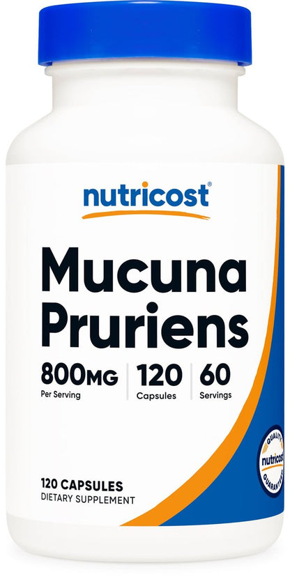 Nutricost Mucuna Pruriens 400mg, 120 Kapseln – 800mg pro Portion, vegane Kapseln, aus Mucuna-Puriens-Samen