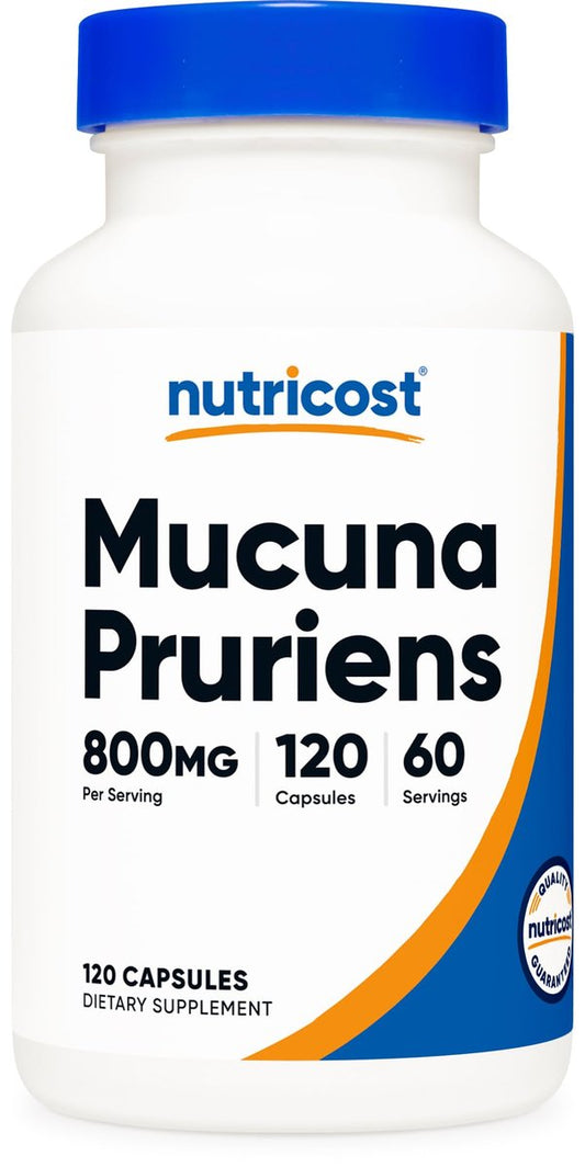 Nutricost Mucuna Pruriens 400mg, 120 Kapseln – 800mg pro Portion, vegane Kapseln, aus Mucuna-Puriens-Samen