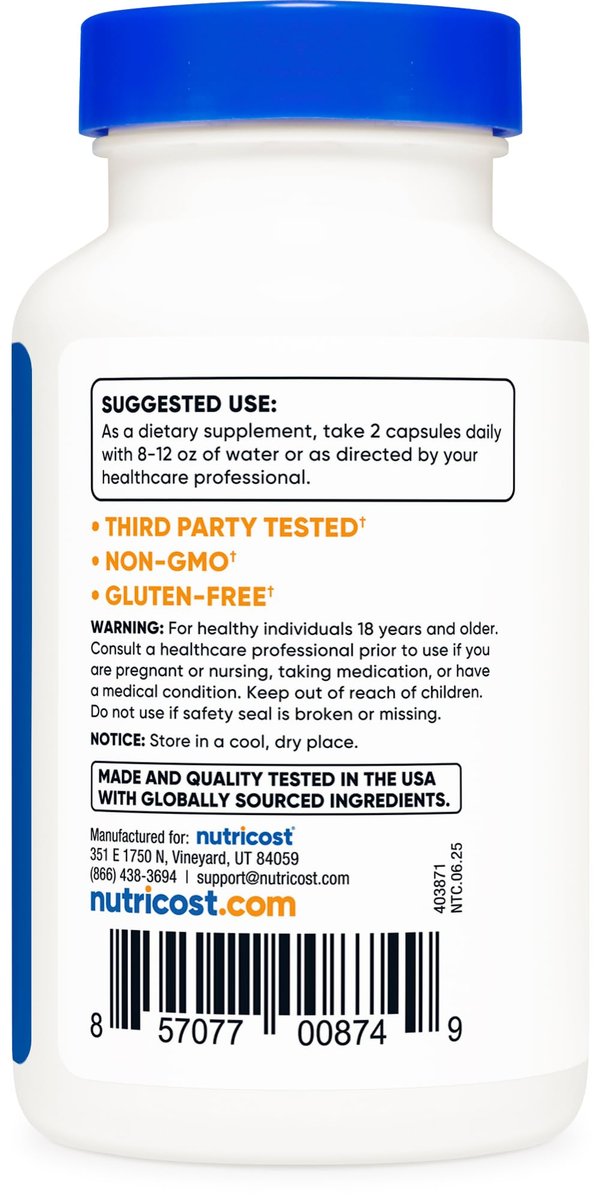 Nutricost Mucuna Pruriens 400mg, 120 Kapseln – 800mg pro Portion, vegane Kapseln, aus Mucuna-Puriens-Samen