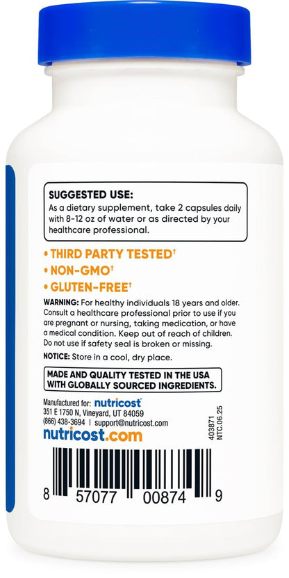 Nutricost Mucuna Pruriens 400mg, 120 Kapseln – 800mg pro Portion, vegane Kapseln, aus Mucuna-Puriens-Samen