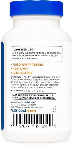 Nutricost Mucuna Pruriens 400mg, 120 Kapseln – 800mg pro Portion, vegane Kapseln, aus Mucuna-Puriens-Samen