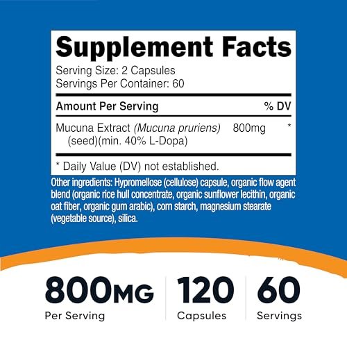 Nutricost Mucuna Pruriens 400mg, 120 Kapseln – 800mg pro Portion, vegane Kapseln, aus Mucuna-Puriens-Samen