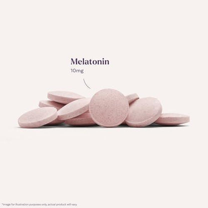 Natrol Melatonin 10mg Schmelztabletten - Erdbeergeschmack, 30 Stück, Schlafunterstützung für Erwachsene, 30-Tage-Vorrat