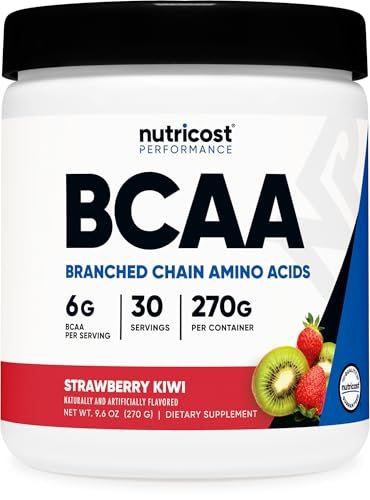 Nutricost BCAA Pulver (Erdbeer-Kiwi, 30 Portionen) - Optimales 2:1:1 Verhältnis