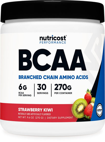 Nutricost BCAA Pulver (Erdbeer-Kiwi, 30 Portionen) - Optimales 2:1:1 Verhältnis