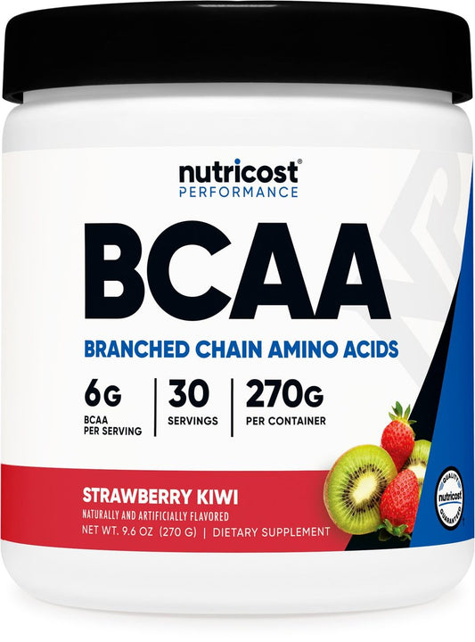 Nutricost BCAA Pulver (Erdbeer-Kiwi, 30 Portionen) - Optimales 2:1:1 Verhältnis