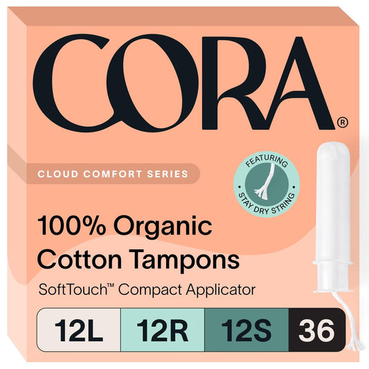 Cora Bio-Tampons Multipack – 12 Light, 12 Regular, 12 Super – 36 Stück