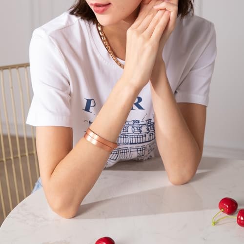 MagEnergy Kupferarmband für Damen und Herren – 99,9% reines Kupfer Magnetarmband mit 8 Magneten (3500 Gauss), verstellbarer Manschettenarmreif 6,8 Zoll