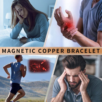 MagEnergy Kupferarmband für Damen und Herren – 99,9% reines Kupfer Magnetarmband mit 8 Magneten (3500 Gauss), verstellbarer Manschettenarmreif 6,8 Zoll