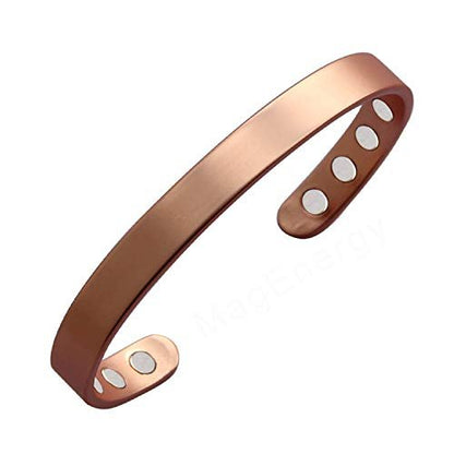 MagEnergy Kupferarmband für Damen und Herren – 99,9% reines Kupfer Magnetarmband mit 8 Magneten (3500 Gauss), verstellbarer Manschettenarmreif 6,8 Zoll