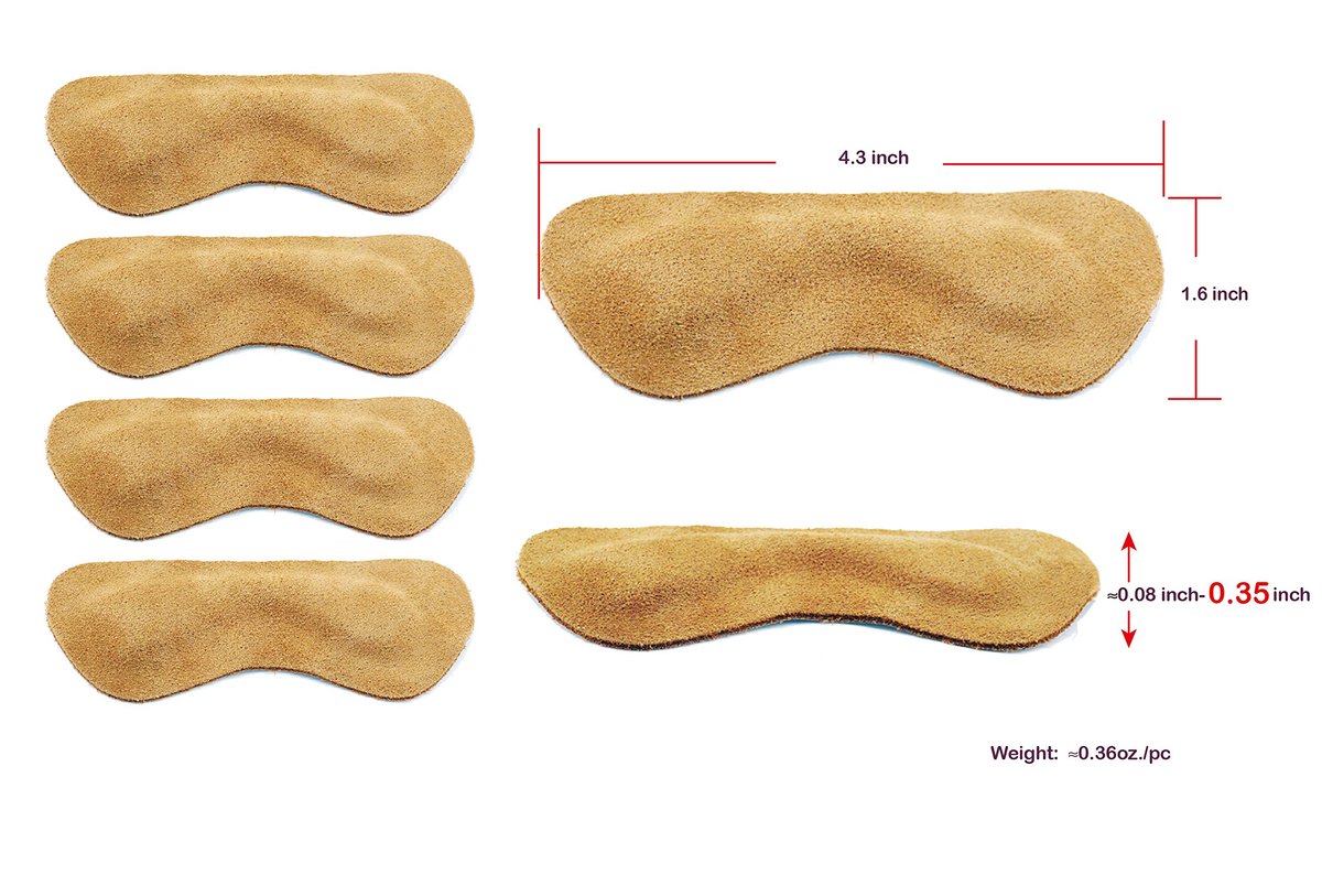 Premium Leder-Fersenpolster – 3 Paar (0,35 Zoll dicker) für zu große Schuhe, Fersenkissen gegen Fersenschmerz, verbesserte Passform und Komfort für Damen und Herren, Khaki