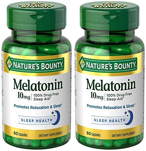 Nature's Bounty Melatonin 10 mg, 2 Flaschen (60 Kapseln) – Schlafhilfe