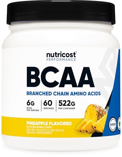 Nutricost BCAA Pulver (Ananas, 60 Portionen) - Optimales 2:1:1 Verhältnis