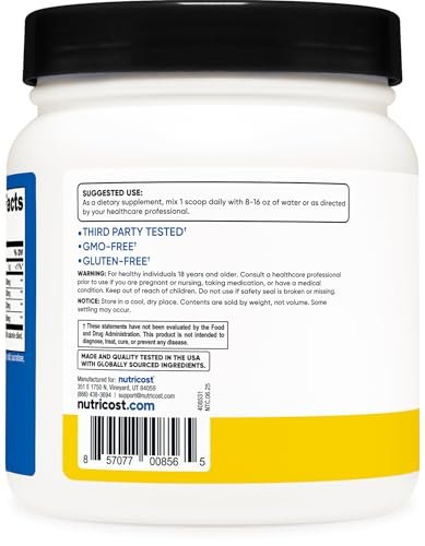Nutricost BCAA Pulver (Ananas, 60 Portionen) - Optimales 2:1:1 Verhältnis
