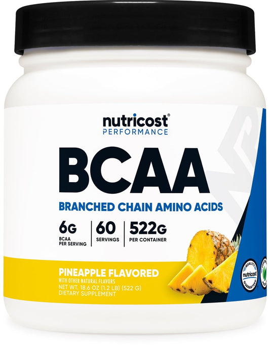 Nutricost BCAA Pulver (Ananas, 60 Portionen) - Optimales 2:1:1 Verhältnis