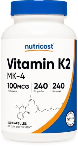 Nutricost Vitamin K2 (MK4) 240 Kapseln (100mcg) - Glutenfrei und Nicht-GVO