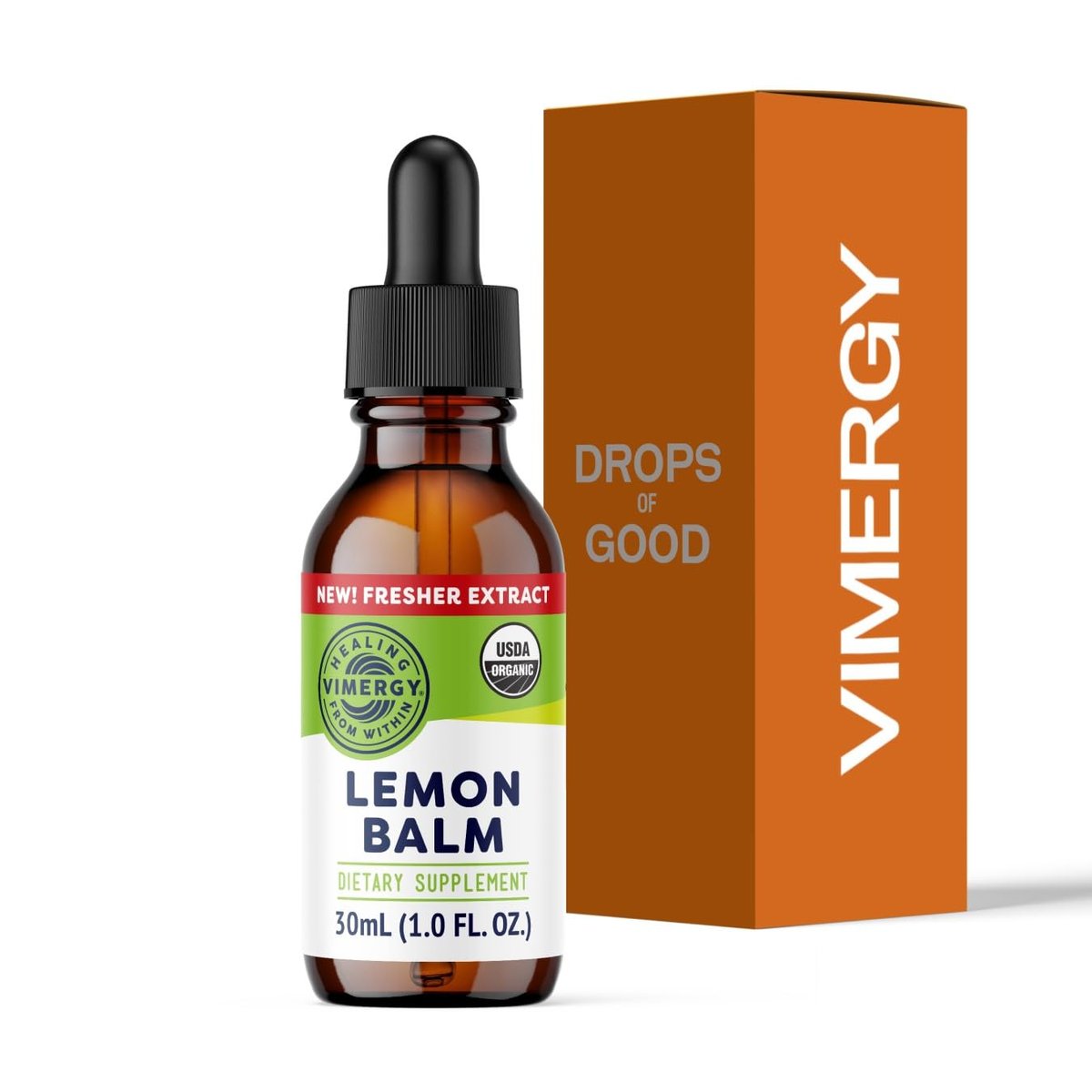 Vimergy Bio-Zitronenmelisse-Tinktur, USDA Organic, Alkoholfrei, 30 ml