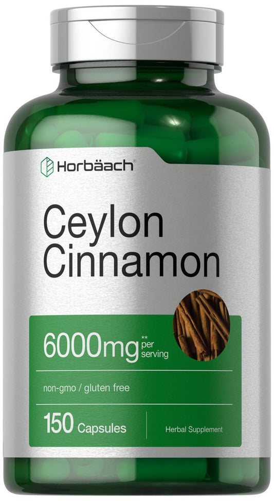 Horbäach Ceylon-Zimt Ergänzung | 150 Kapseln | Kräuterextrakt-Pillen | Non-GMO & Glutenfrei