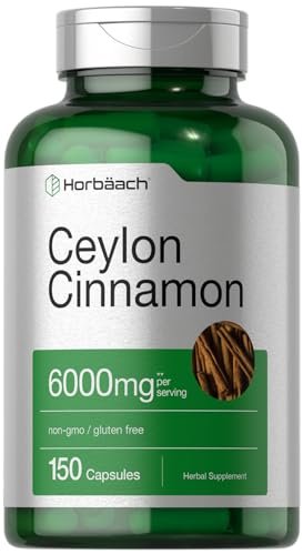 Horbäach Ceylon-Zimt Ergänzung | 150 Kapseln | Kräuterextrakt-Pillen | Non-GMO & Glutenfrei