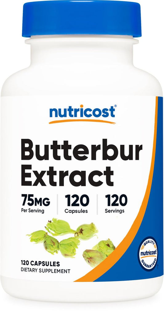 Nutricost Pestwurz-Extrakt Kapseln (75 mg) – 120 Kapseln, Glutenfrei, Nicht-GVO, Vegetariergeeignet
