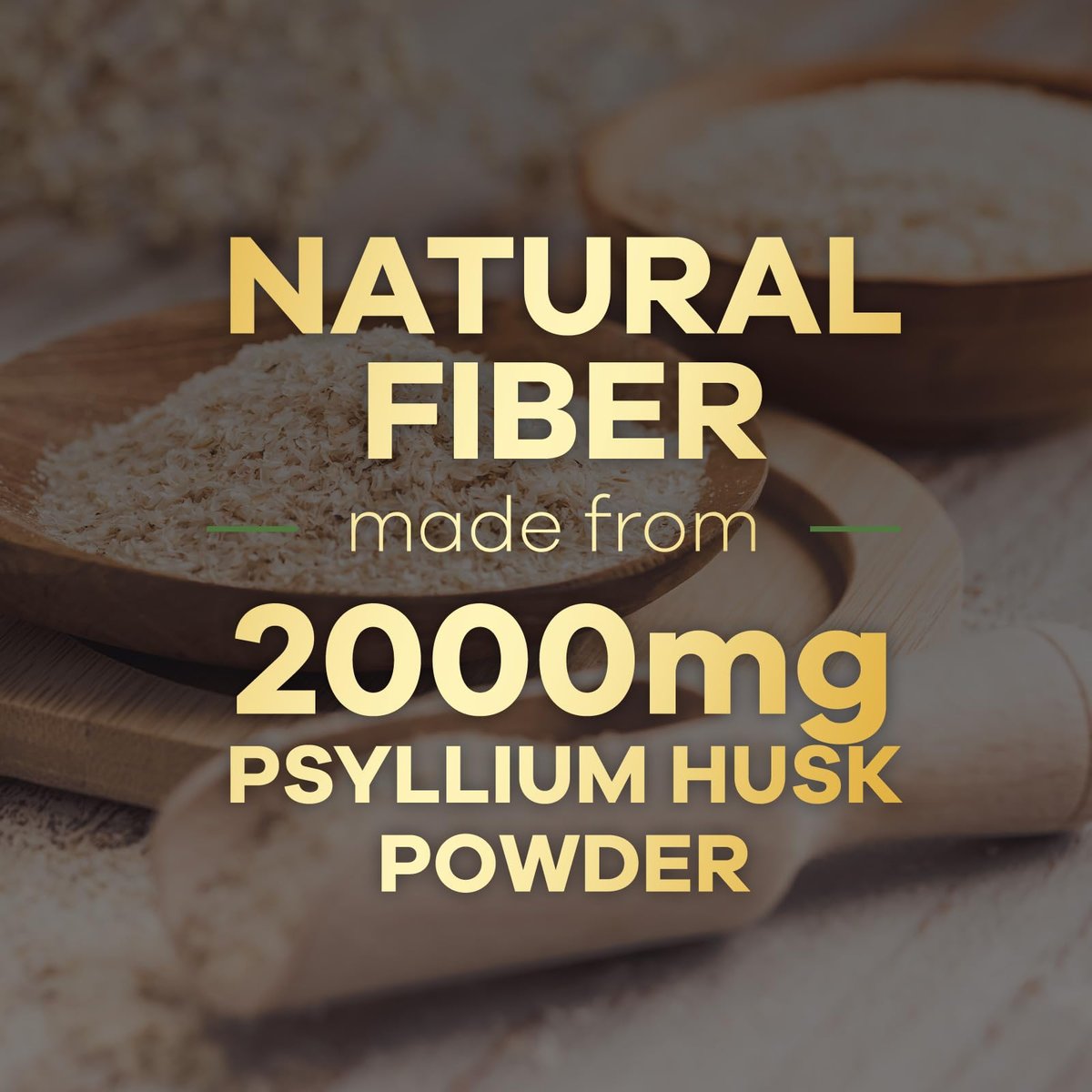 Psyllium-Schalenpulver 2000 mg pro Portion – Extra starkes Psyllium-Faserpulver – Natürliche lösliche Ballaststoffpillen für Verdauung, Darmgesundheit & Regelmäßigkeit – in den USA abgefüllt – 120 Kapseln