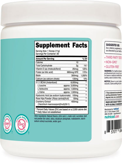 Nutricost BCAA für Frauen (Erdbeer-Limonade, 30 Portionen) - Speziell für Frauen entwickelt - Non-GMO und Glutenfrei