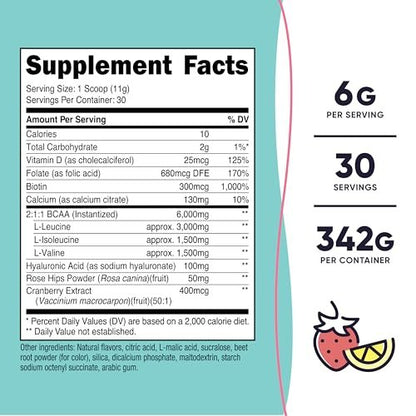 Nutricost BCAA für Frauen (Erdbeer-Limonade, 30 Portionen) - Speziell für Frauen entwickelt - Non-GMO und Glutenfrei