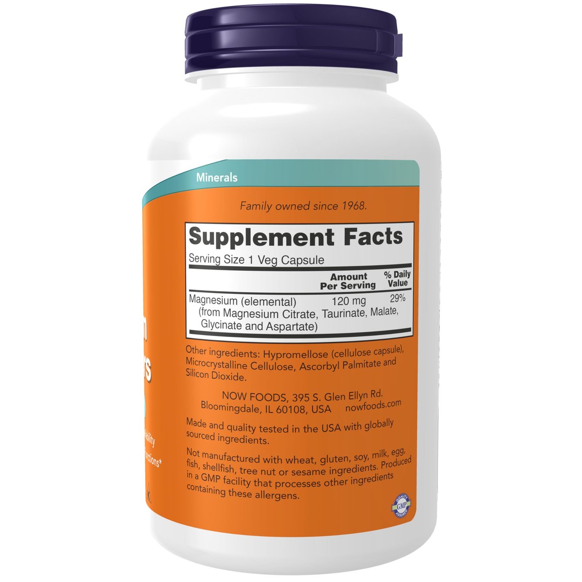 NOW Foods Magnesium Transporters – 5 Formen von Magnesium für optimale Bioverfügbarkeit, 180 vegane Kapseln