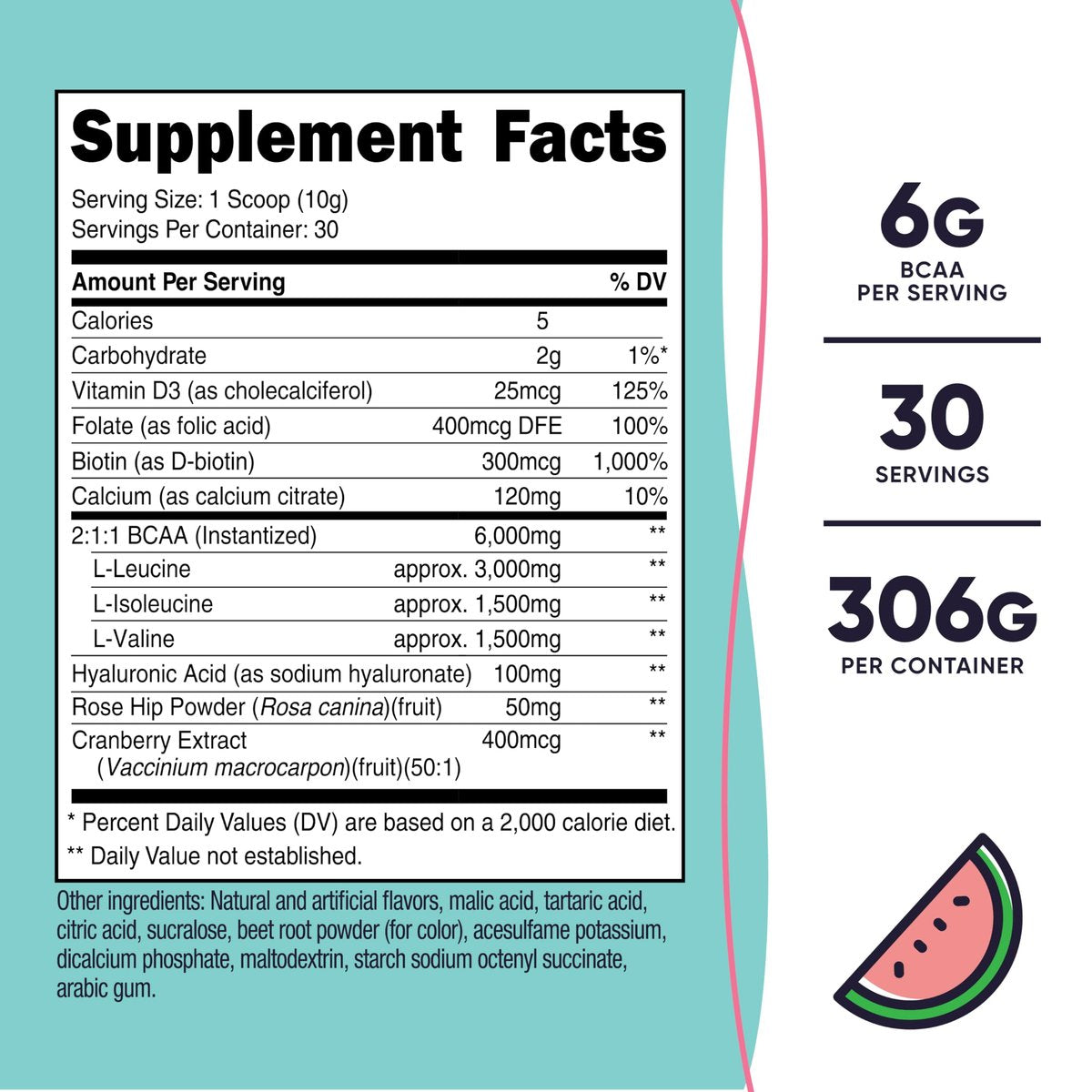 Nutricost BCAA für Frauen – Wassermelone, 30 Portionen – Speziell für Frauen entwickelt – Non-GMO & glutenfrei