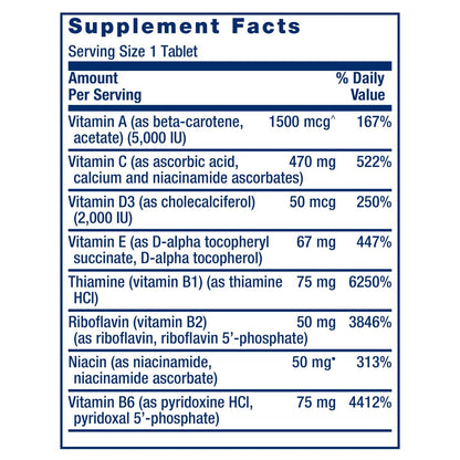 Life Extension One-Per-Day Multivitamin – Über 25 Vitamine, Mineralien & Pflanzenextrakte, Quercetin, 5-MTHF-Folat & mehr – 1-täglich, Nicht-GVO, glutenfrei – 60 Tabletten