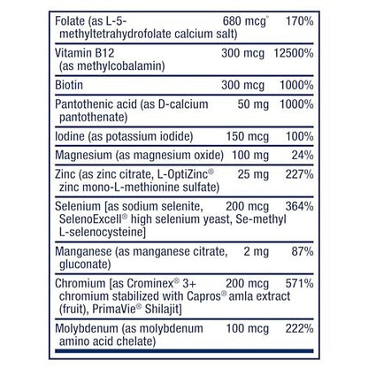 Life Extension One-Per-Day Multivitamin – Über 25 Vitamine, Mineralien & Pflanzenextrakte, Quercetin, 5-MTHF-Folat & mehr – 1-täglich, Nicht-GVO, glutenfrei – 60 Tabletten