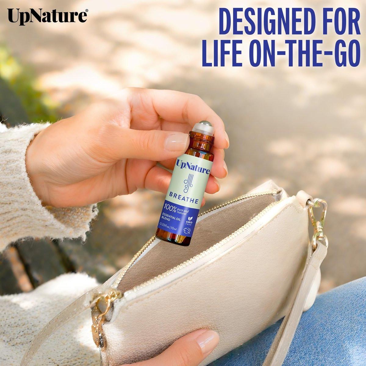 UpNature Breathe Essential Oil Roll On – Atemunterstützung natürlich – Premium Qualität mit Pfefferminze, Teebaum & Eukalyptus