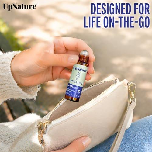 UpNature Breathe Essential Oil Roll On – Atemunterstützung natürlich – Premium Qualität mit Pfefferminze, Teebaum & Eukalyptus