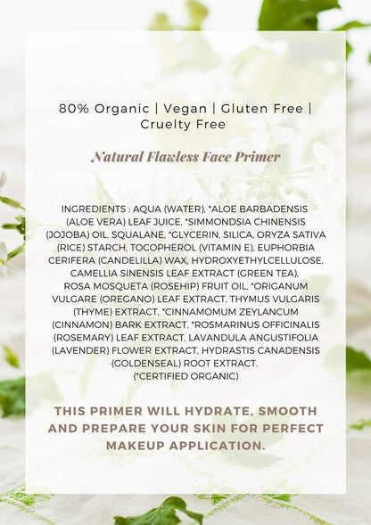 Mom's Secret Natürlicher, makelloser Gesichts-Make-up-Primer – Bio, vegan, glutenfrei, ohne Gentechnik, für alle Hauttypen, parabenfrei, tierversuchsfrei, hergestellt in den USA, 30 ml