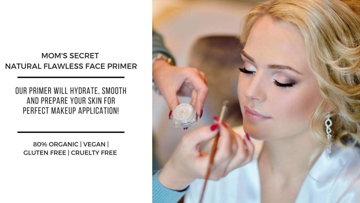 Mom's Secret Natürlicher, makelloser Gesichts-Make-up-Primer – Bio, vegan, glutenfrei, ohne Gentechnik, für alle Hauttypen, parabenfrei, tierversuchsfrei, hergestellt in den USA, 30 ml