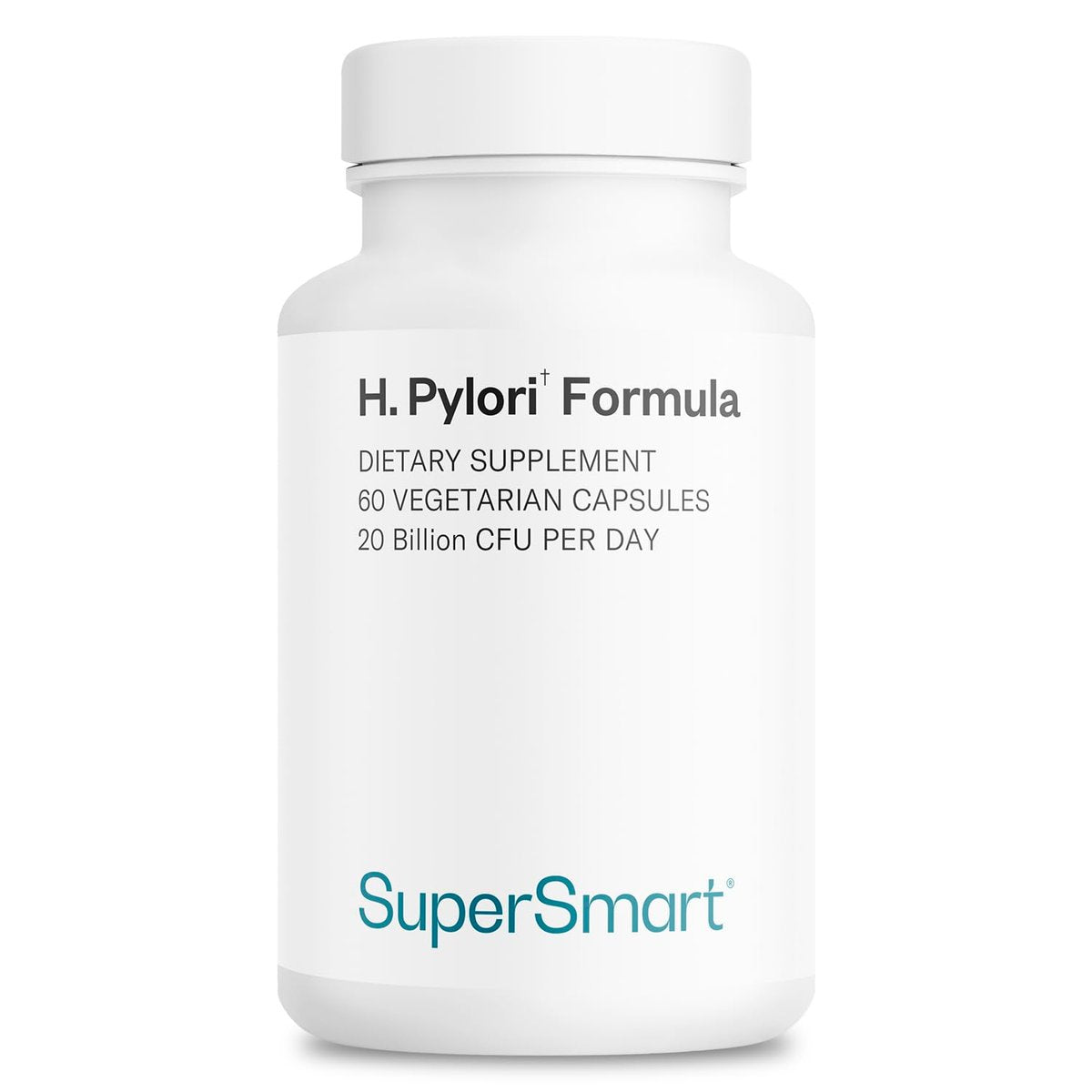 Supersmart H. Pylori Formula 20 Milliarden KBE pro Tag – Natürliches probiotisches Lactobacillus Reuteri DSM 17648 Nahrungsergänzungsmittel | Non-GMO & Glutenfrei – 60 vegane Kapseln